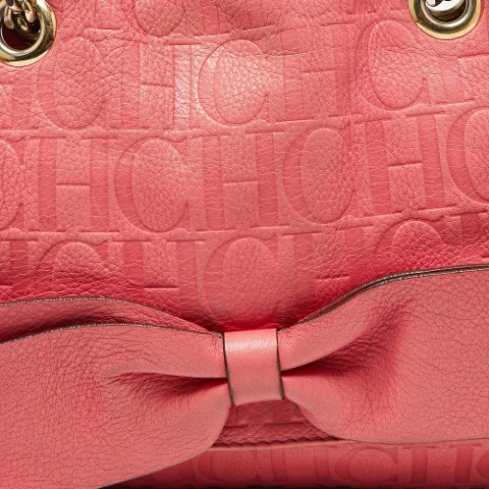 Carolina Herrera Pre-owned Leather shoulder-bags Pink Dames