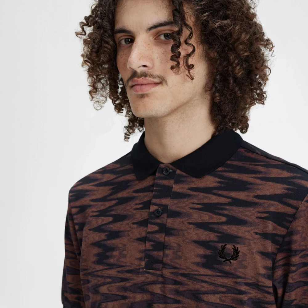 Fred Perry Wave Graphic Polo Shirt voor Mannen Brown Heren