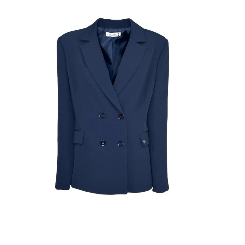 Please Katoenen blazers dubbele rij stijl Blue Dames