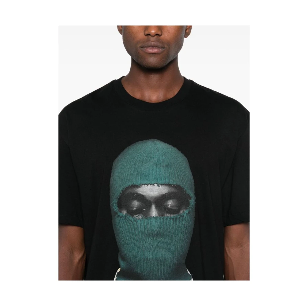 IH NOM UH NIT Maskerprint Katoenen T-shirt Black Heren