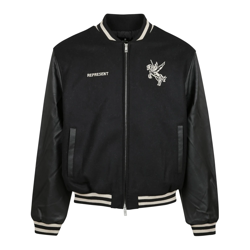 REPRESENT Bellerophon Wool Varsity Jacket Black, Herr