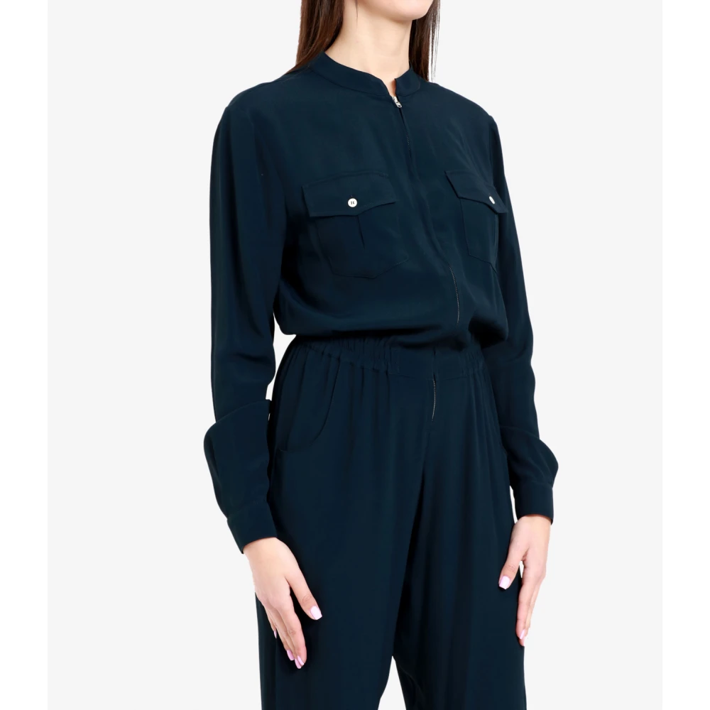 Mauro Grifoni Blauwe Katoenen Broek met Zakken Blue Dames