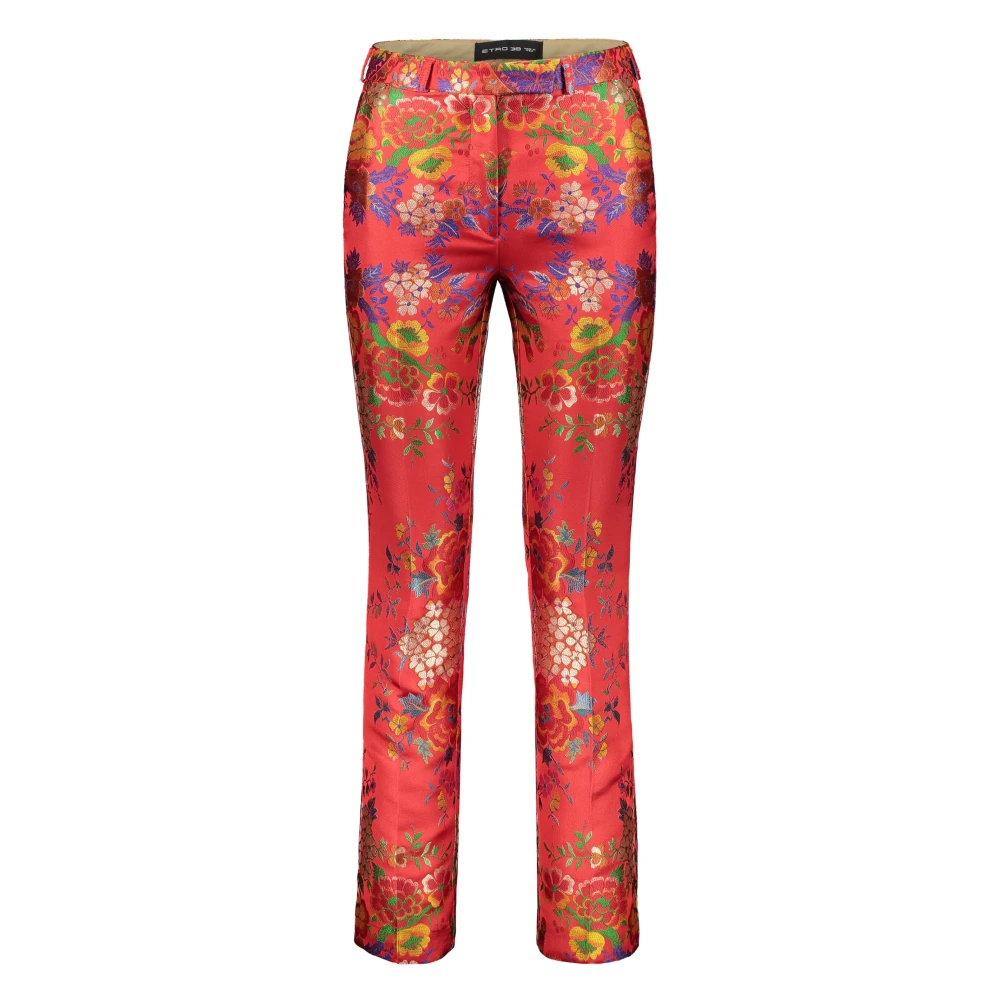 ETRO Bloemen Jacquard Broek Red Dames