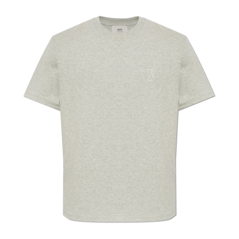 Ami Paris Logo T-shirt Gray, Herr