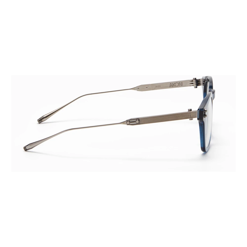 Akoni Kristalblauw Zwart Vierkante Bril Blue Heren