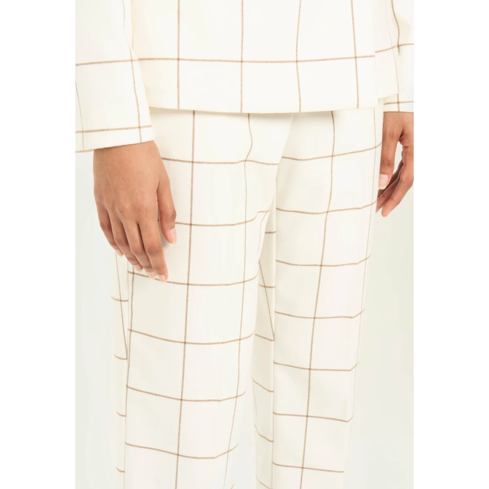 Vicario Cinque Geruite Flanellen Broek White Dames