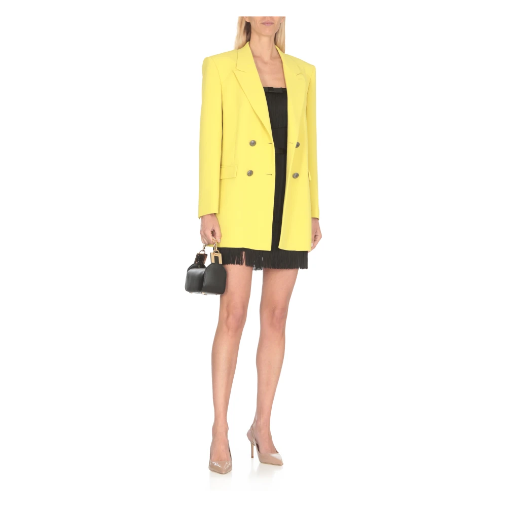 Elisabetta Franchi Gele Double-Breasted Blazer Vrouw Yellow Dames