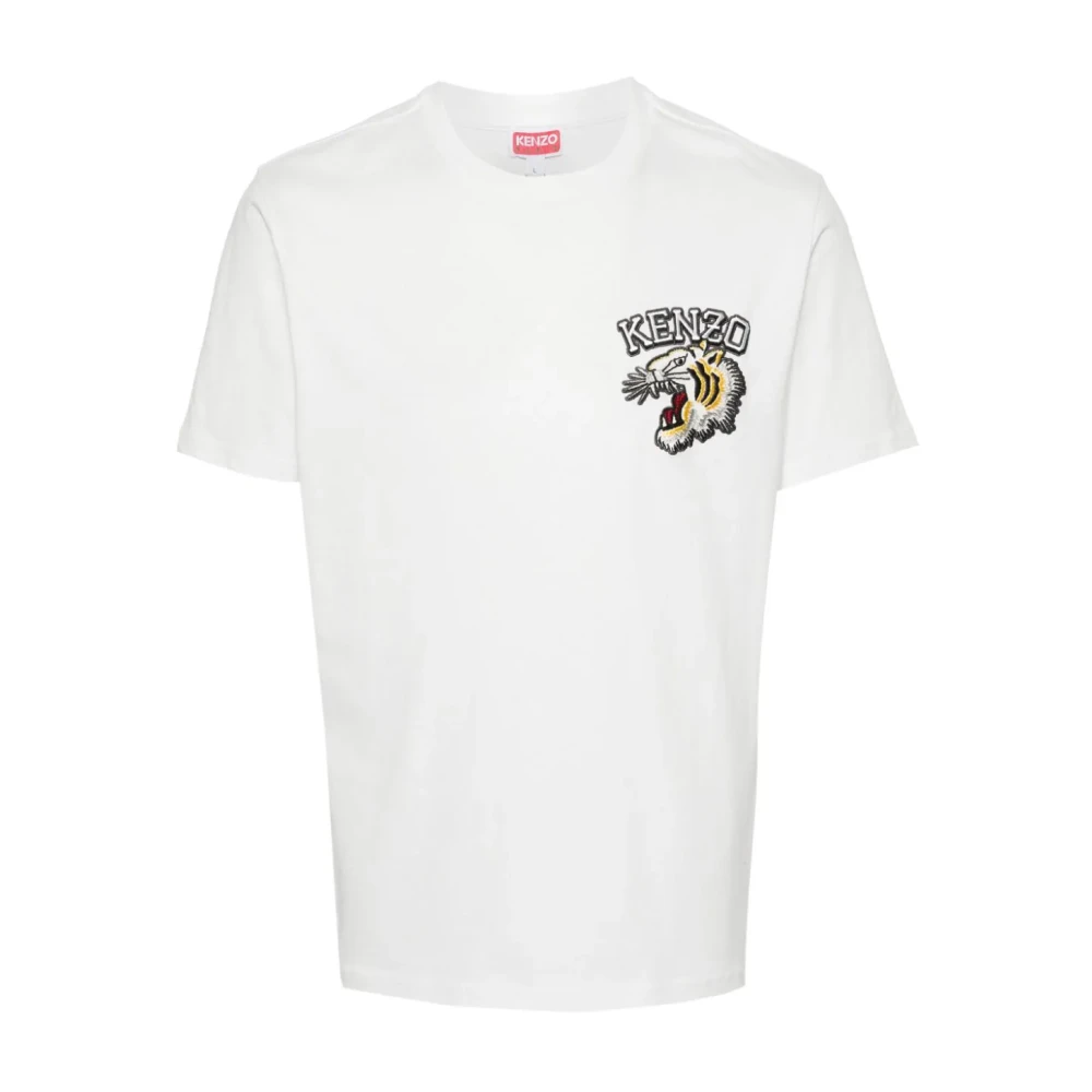 Kenzo Witte T-shirts en Polos met Varsity Jungle Borduursel White Heren