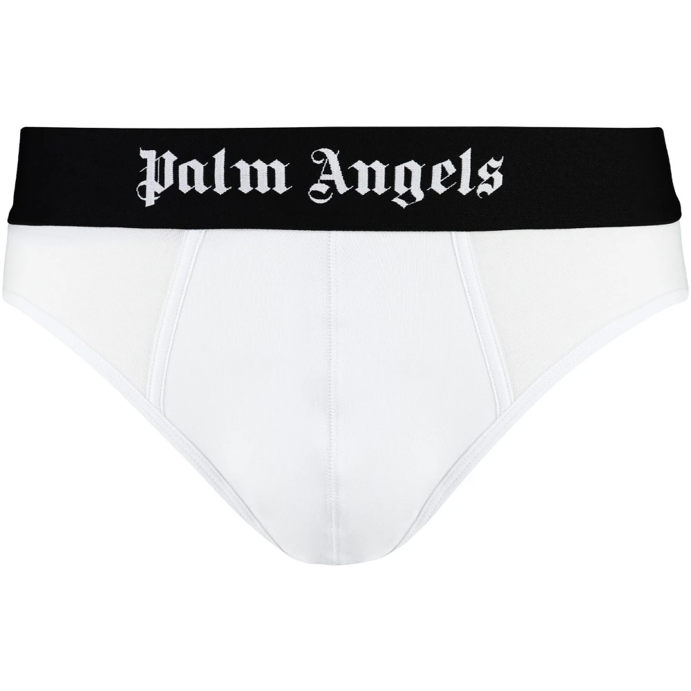 Palm Angels Set van twee katoenen slips met logo-elastische band Black Heren