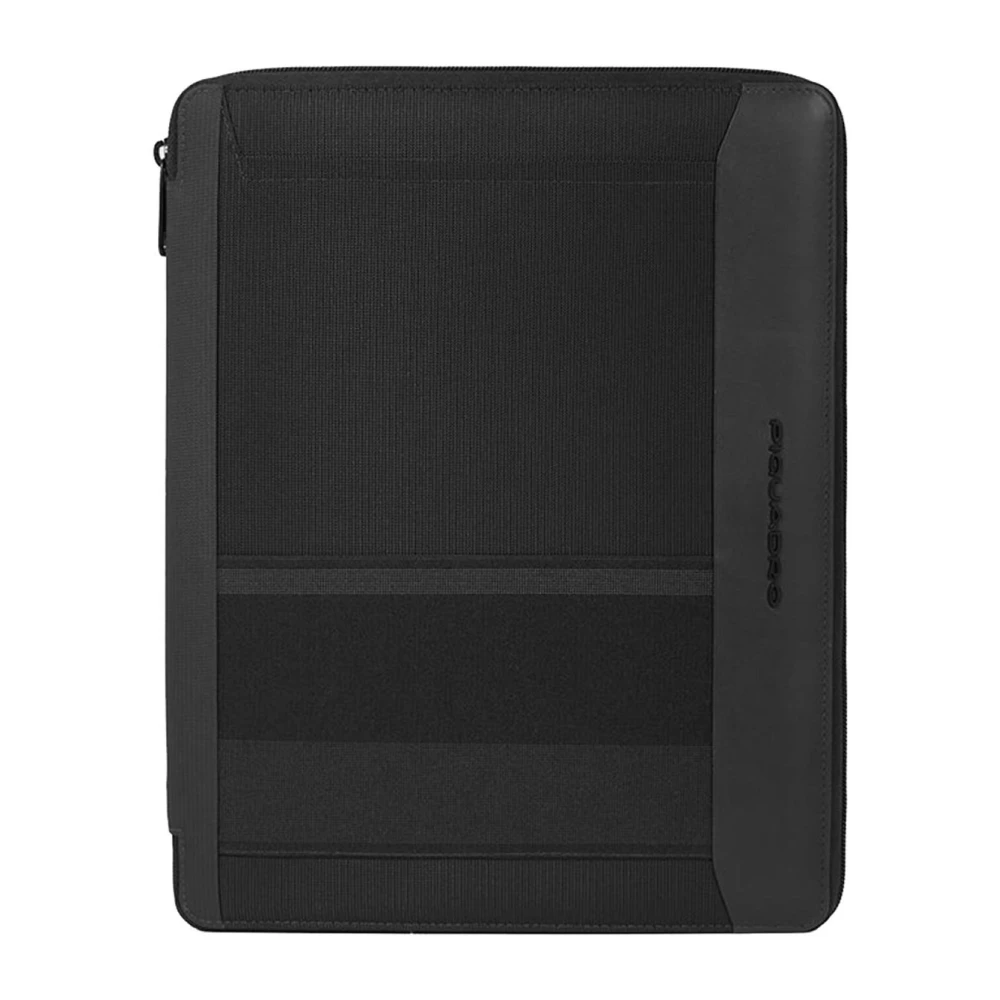 Piquadro Zwarte Leren Schoudertas Black Unisex