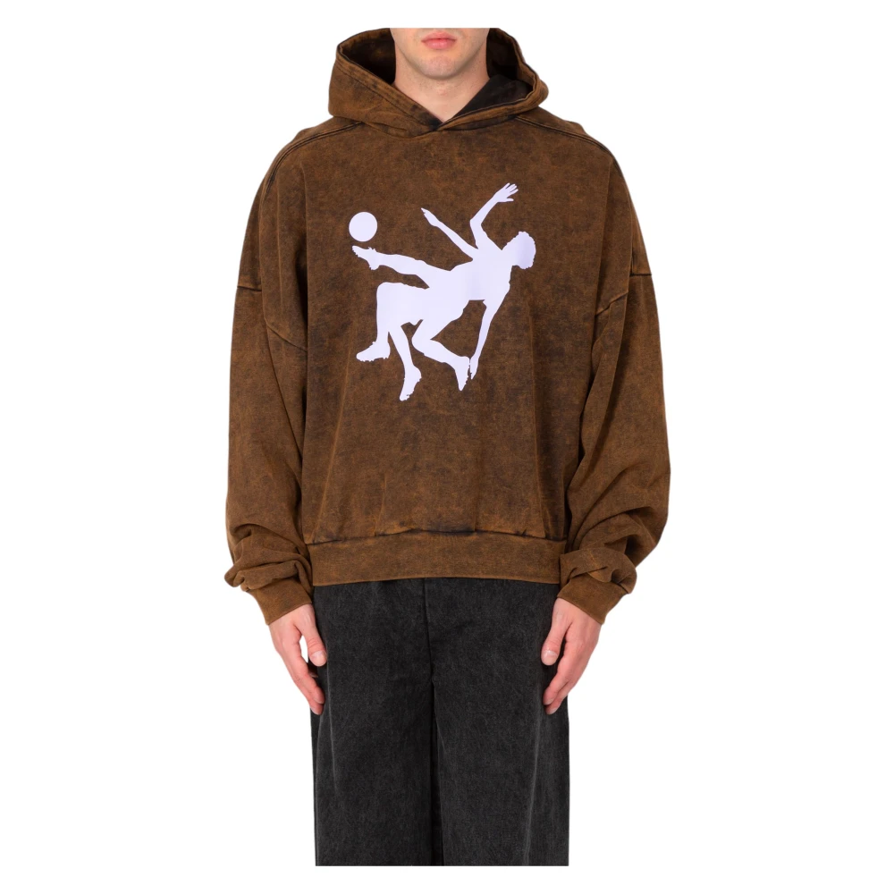 Liberal Youth Ministry Vintage Gewassen Hoodie in Polar Zwart Brown Heren
