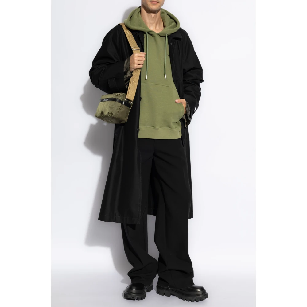 Off White Sweatshirt met logo Green Heren