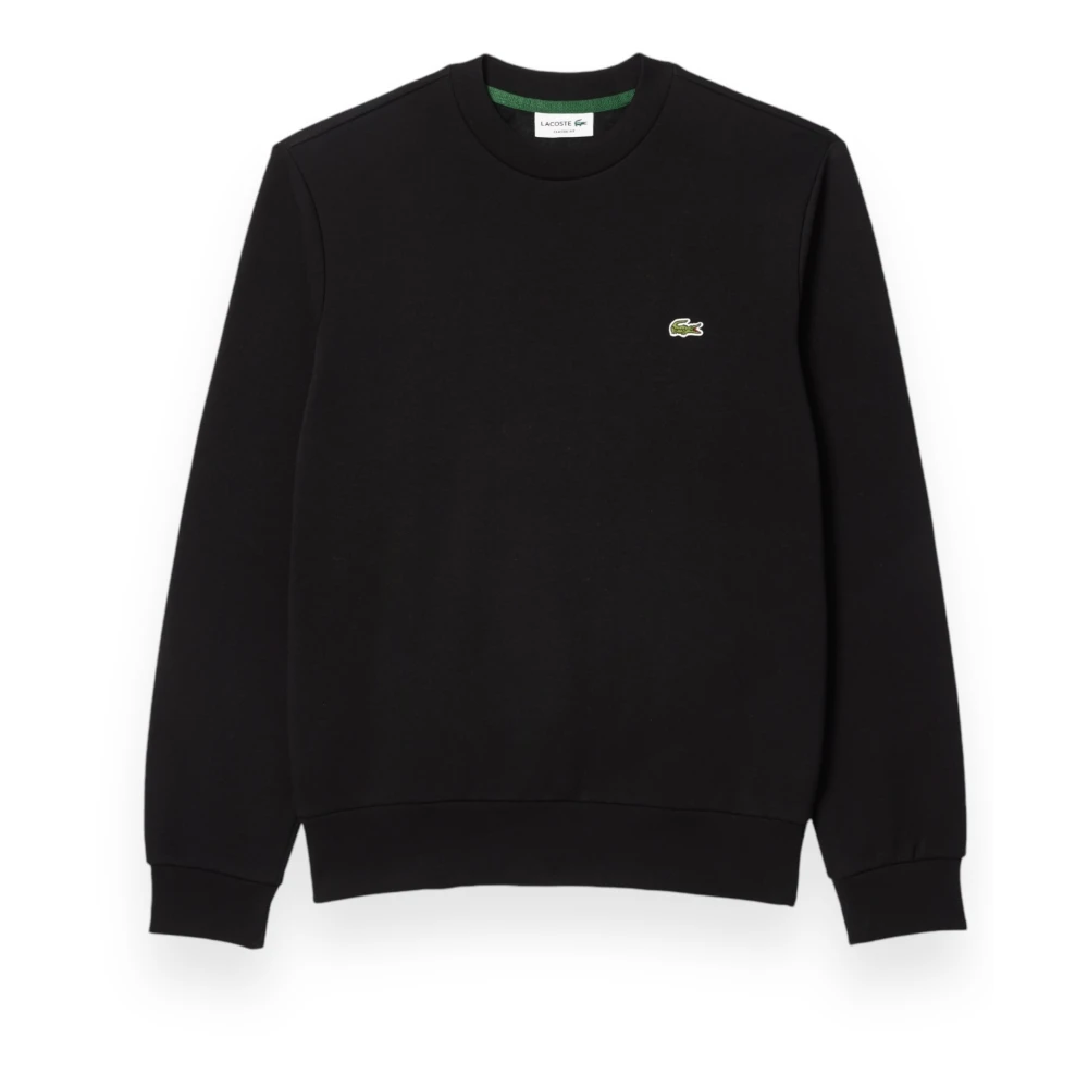 Lacoste Uomo Nero Felpa Classica Con Coccodrillo