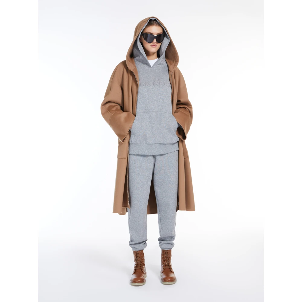 Max Mara Grijze geribbelde joggingbroek met geborduurde details Gray Dames