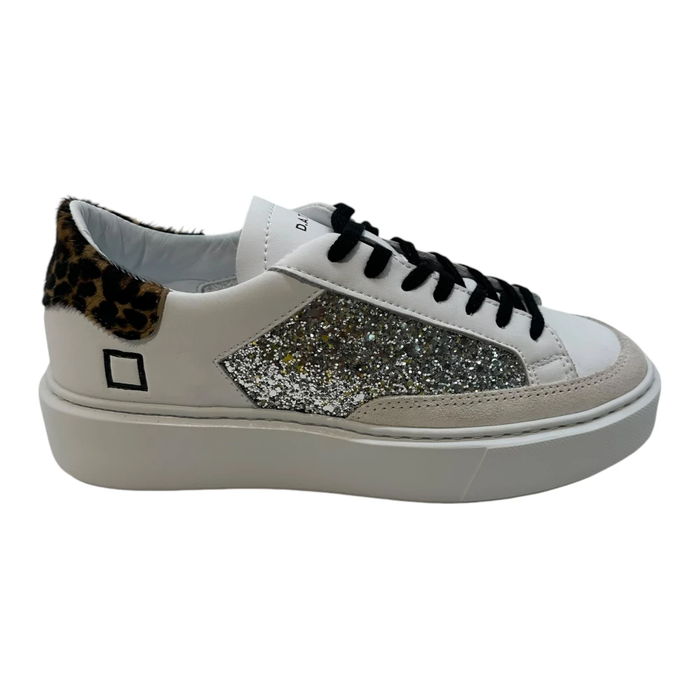 D.a.t.e. Dierenprint Leren Sneakers White Dames