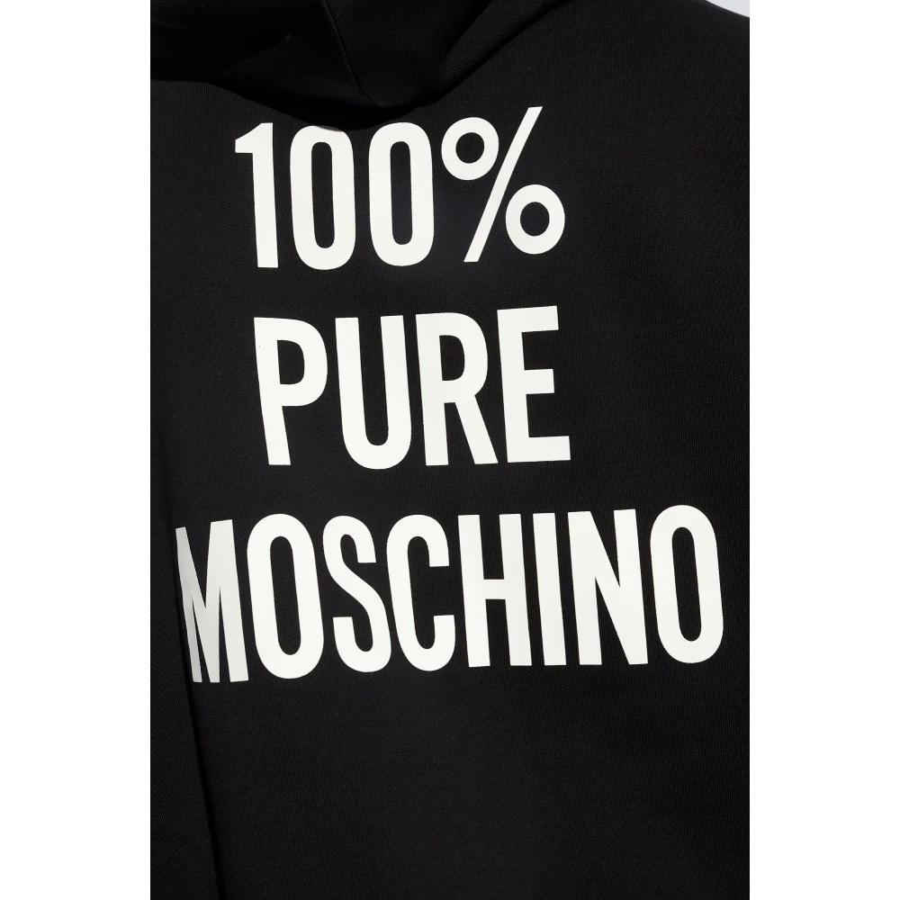 Moschino Hoodie met logo-print Black Heren
