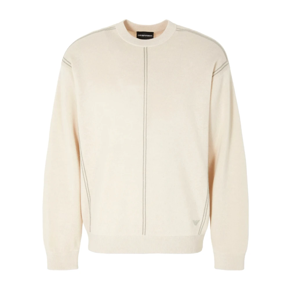 Emporio Armani Hombre Beige - Jersey De Mezcla De Lana - Knitwear - M