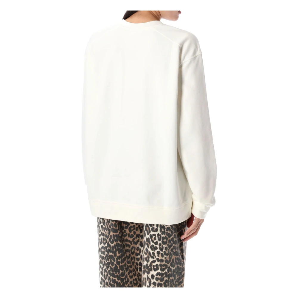 Ganni Katoenen Katten Sweatshirt Gebreide kleding Beige Dames