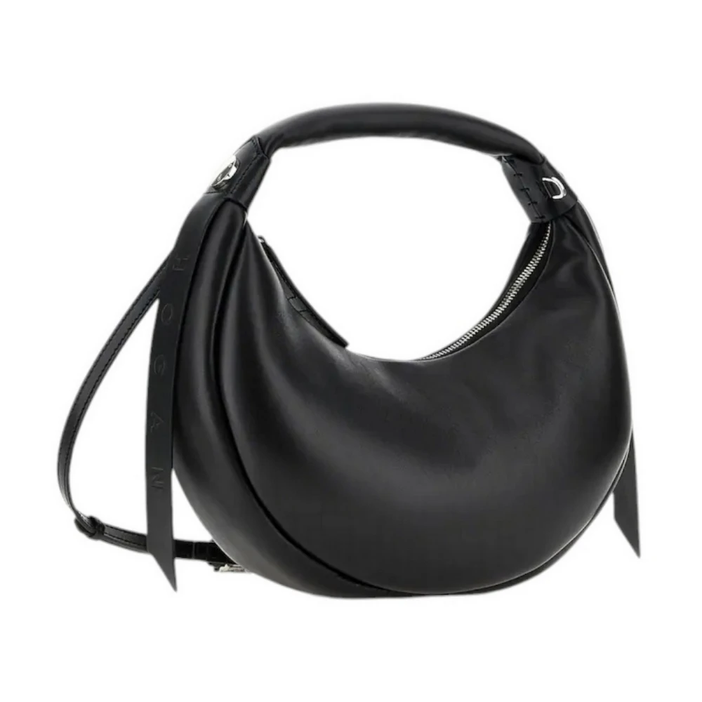 Hogan Zwarte Hobo Tas met Zijden Kwast Black Dames