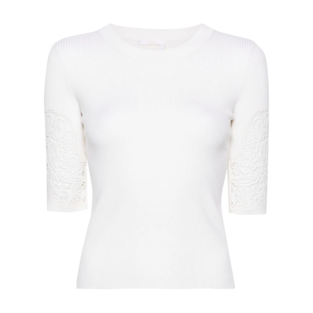 Chloé Iconic Milk Crew-Neck Sweater White Dames