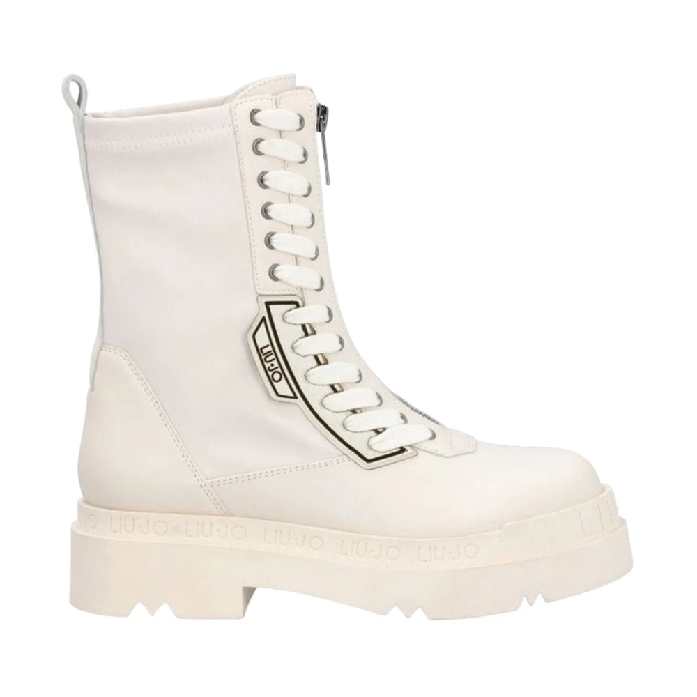 Liu Jo Vrouw Beige Schoenen Dames, 39 Eu, Leer, Love 22 Enkellaarsjes