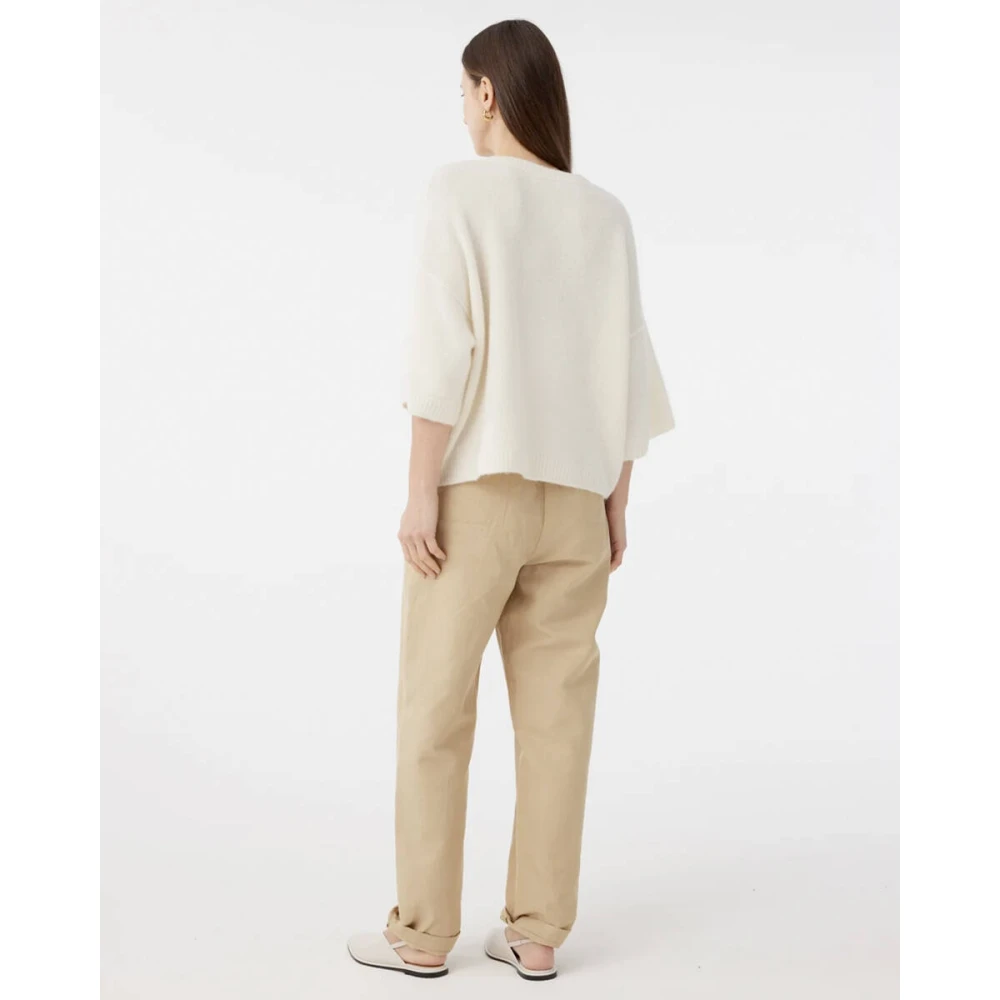 Knit-ted Korte Mouw Pullover Megan Beige Dames