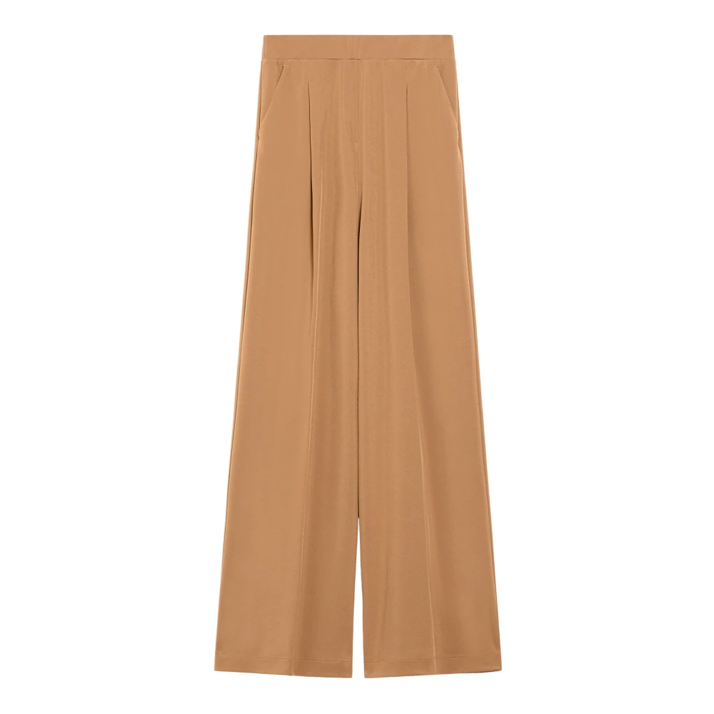 Max Mara Bruine Crepe Broek met Zakken Brown Dames