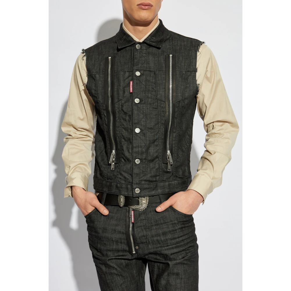 Dsquared2 Denim vest Black Heren