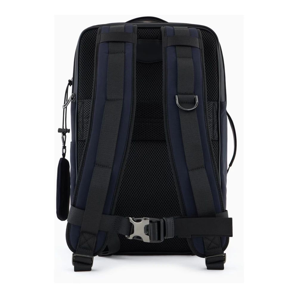 Emporio Armani Nylon Patch Collectie Rugzak Blue Heren