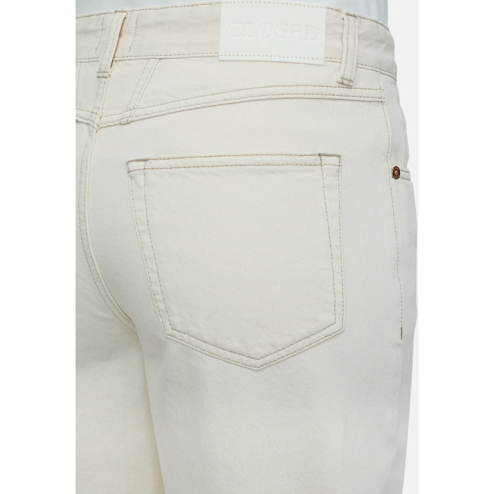 closed Wijde denim broek met 5 zakken Beige Dames