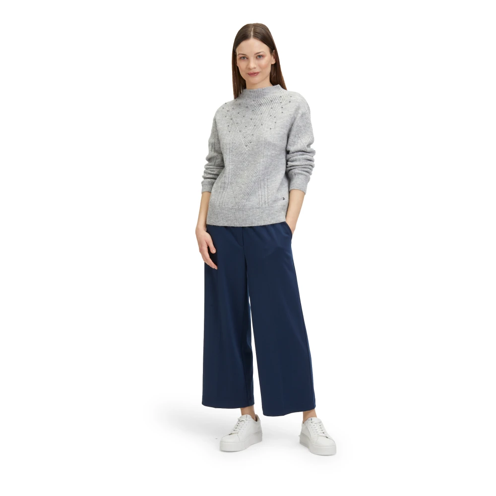 Betty & Co Elegante High-Waist Broek Blue Dames