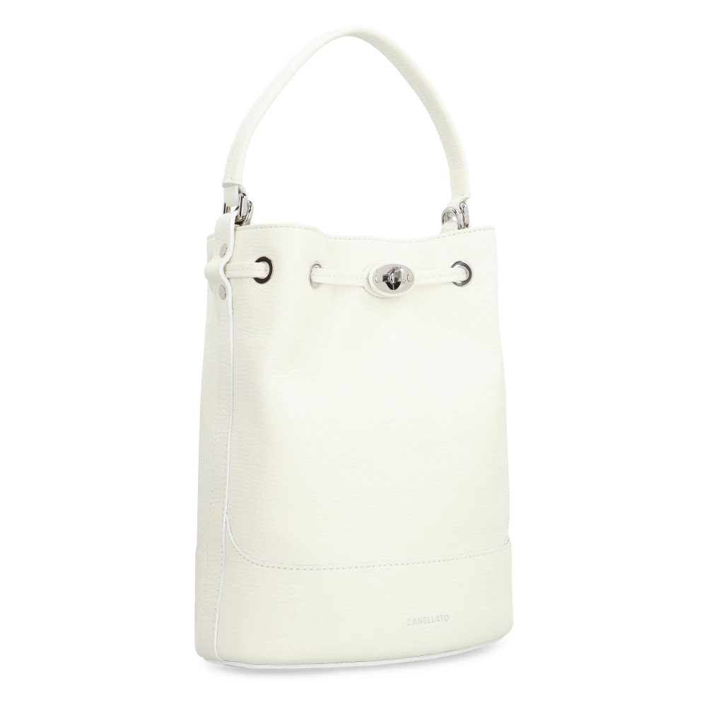 Zanellato Leren Bucket Bag met Top Handvat White Dames