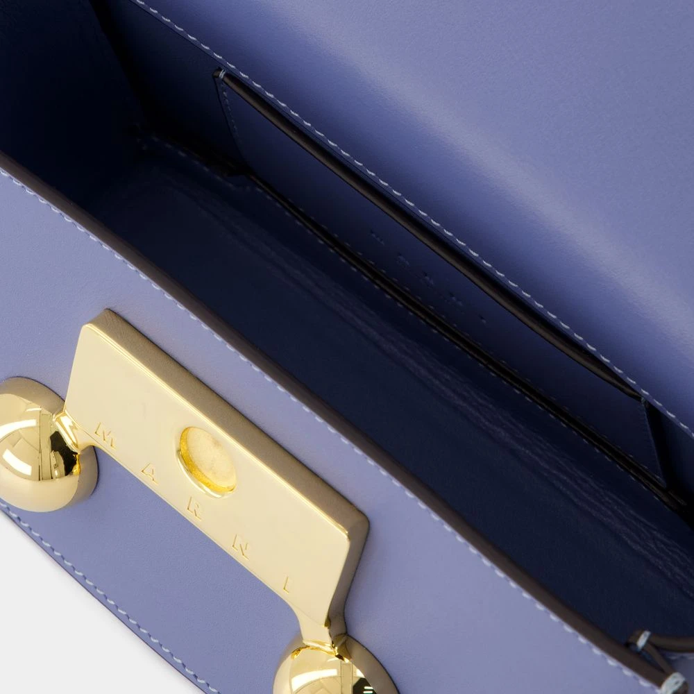 Marni Blauwe Leren Schoudertas Blue Dames