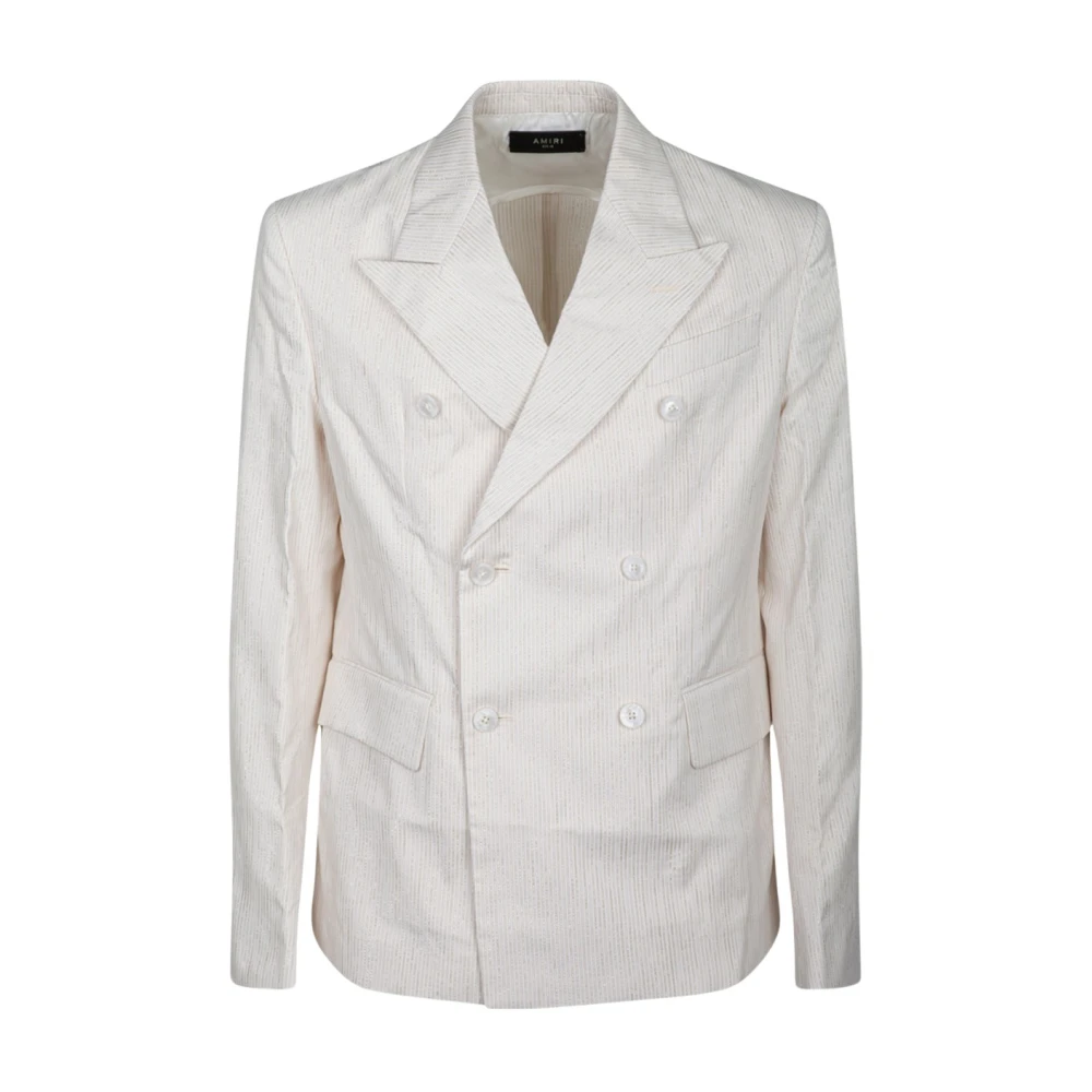 Amiri Metallic Stripe Blazer White Heren