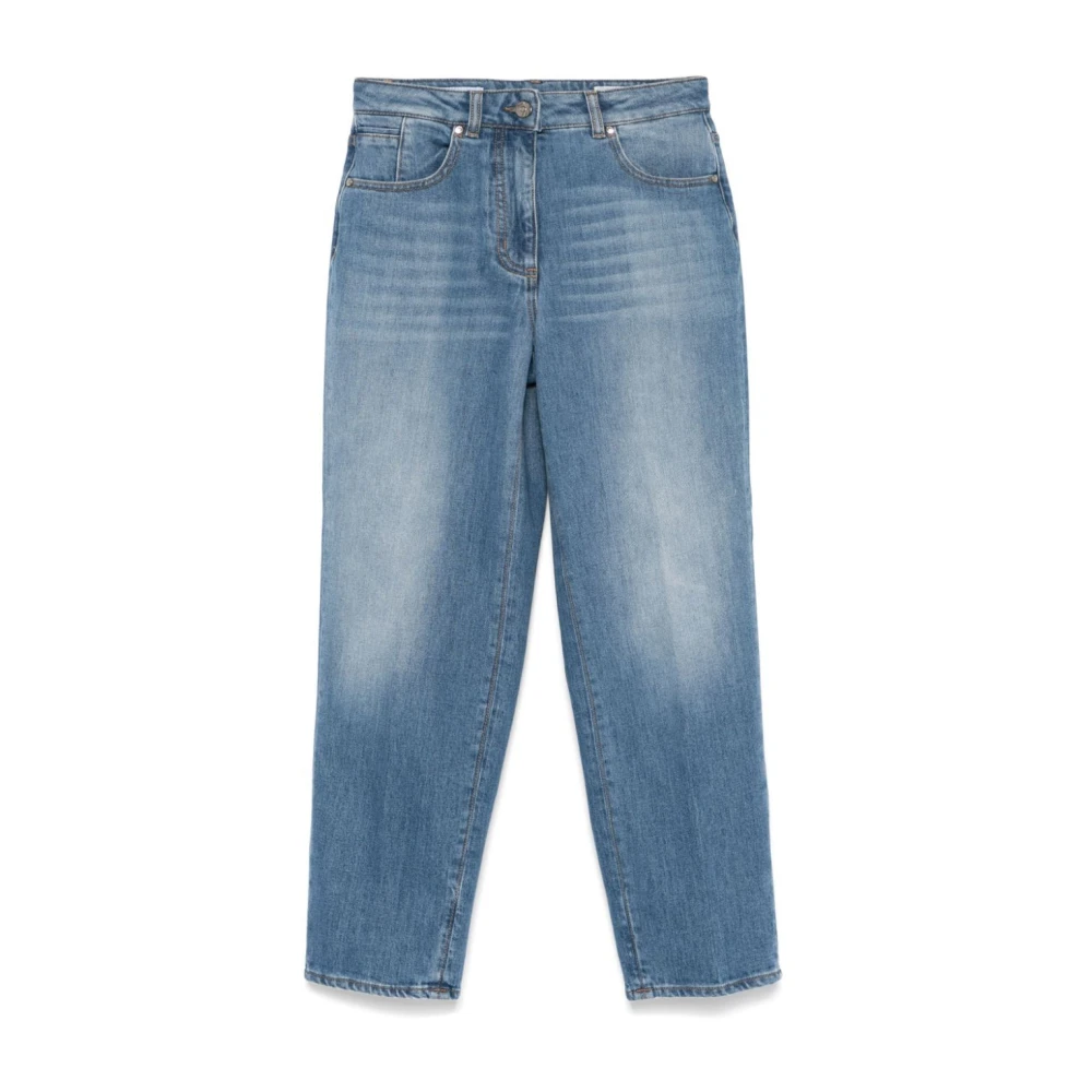 PESERICO Stijlvolle Panta Broek Blue Dames