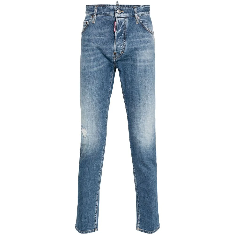 Dsquared2 Slim Fit Lichtblauwe Jeans met Gescheurde Details Blue Heren