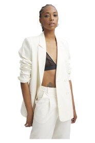 Hvit Gestuz Paulagz Oversized Blazer Overdeler