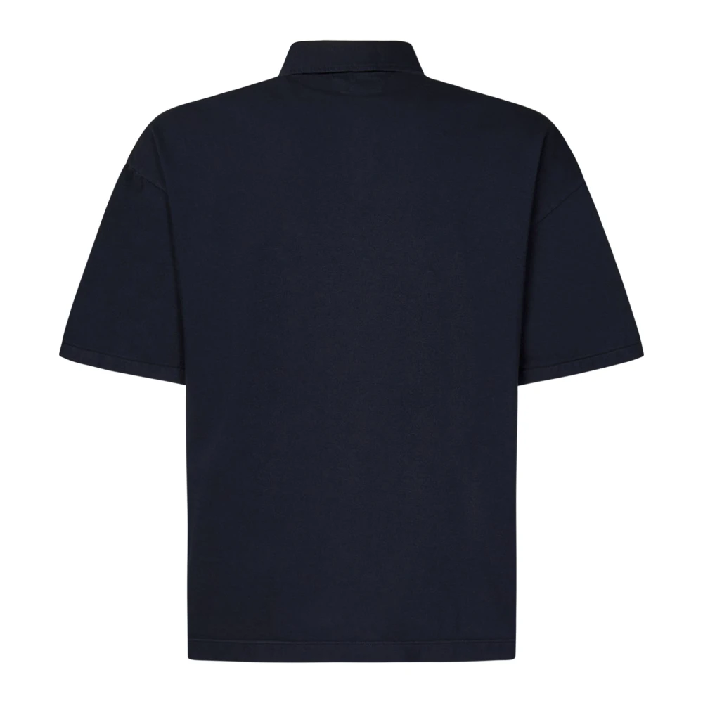 C.P. Company Blauwe T-shirts en Polos met Contrasterend Logo Borduursel Blue Heren