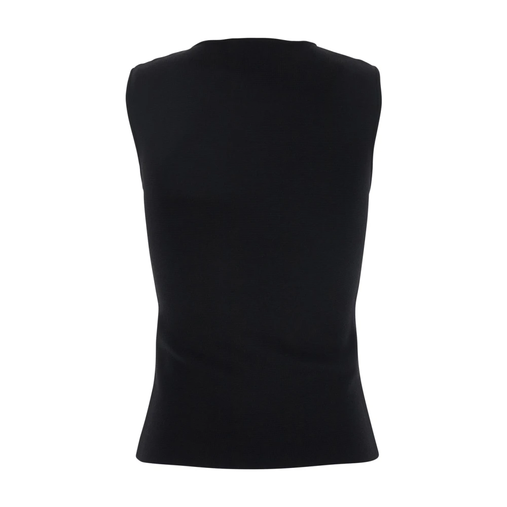 P.a.r.o.s.h. Zwarte Mouwloze Crew Neck Sweater Black Dames