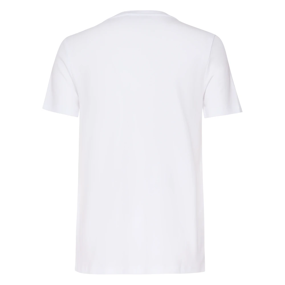 Max Mara Witte Katoenen T-shirt met Borstzak White Dames
