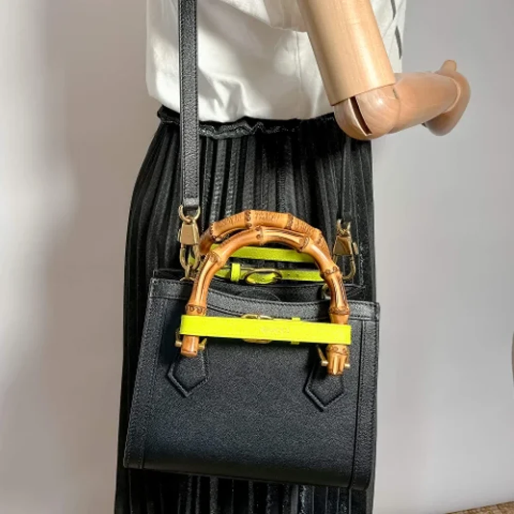 Gucci Vintage Pre-owned Leather handbags Black Dames
