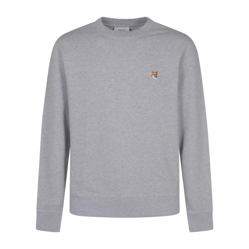 Maison Kitsuné Vossenkop Patch Sweater Gray Heren