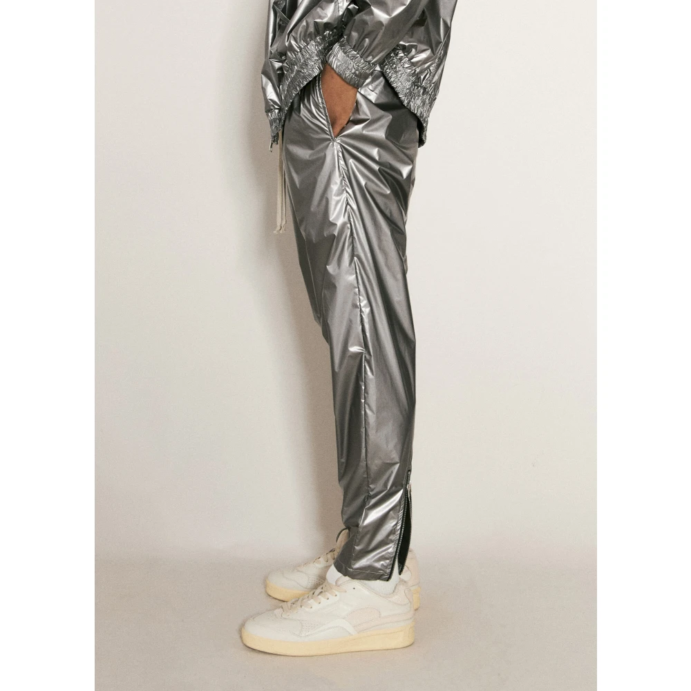 Rick Owens Foil Finish Geborduurde Trainingsbroek Gray Heren