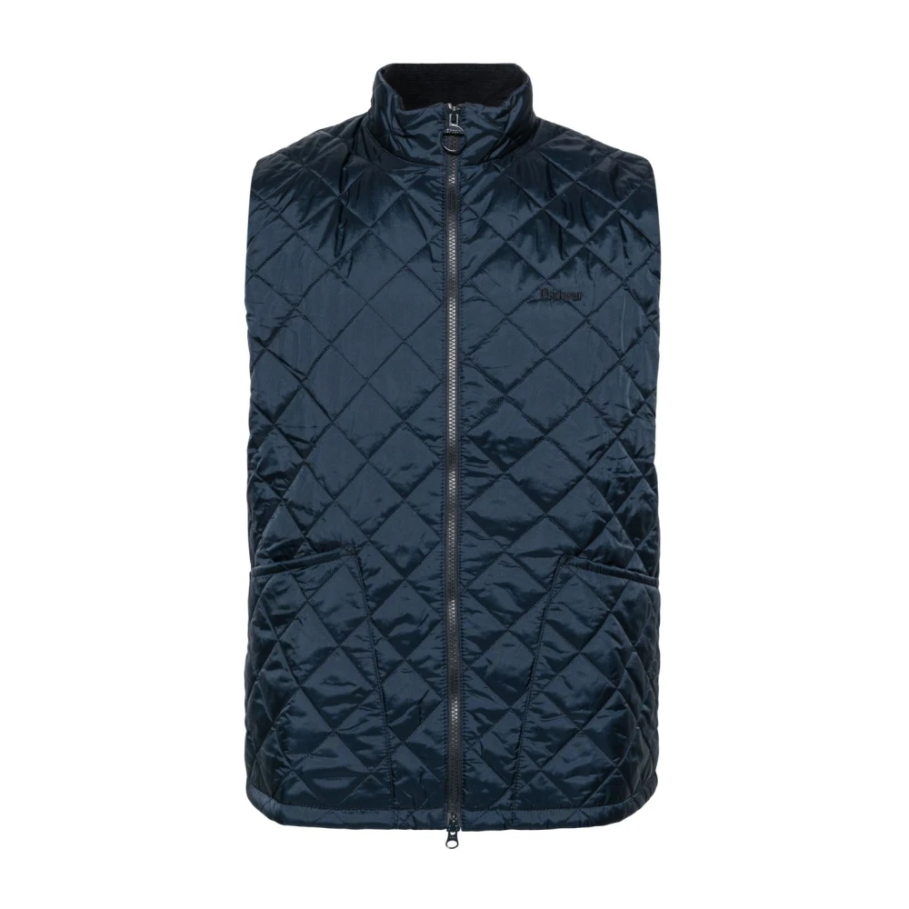Barbour Blauwe Sweater Vest Monty Stijl Blue Heren