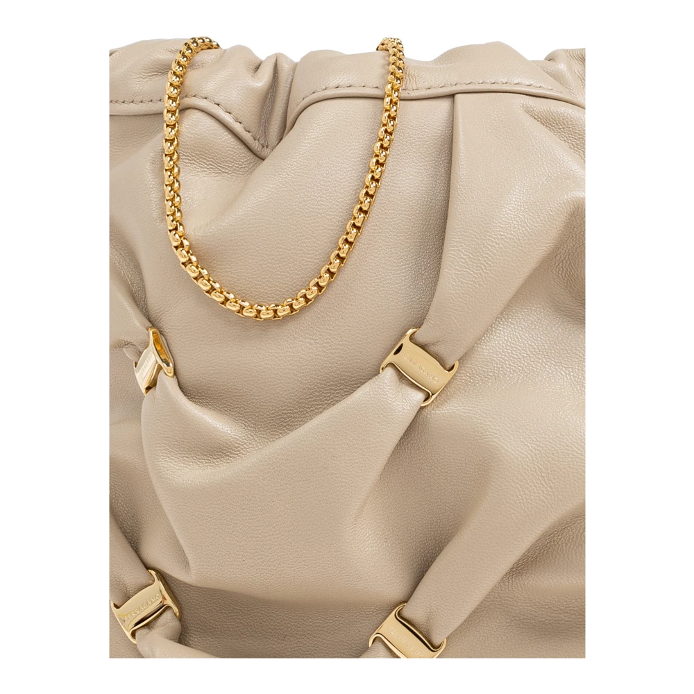 Salvatore Ferragamo Leren schoudertas Gray Dames