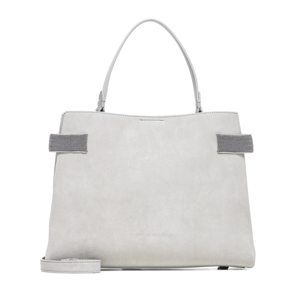 BRUNELLO CUCINELLI Essence Ecru Suède Handtas Beige Dames