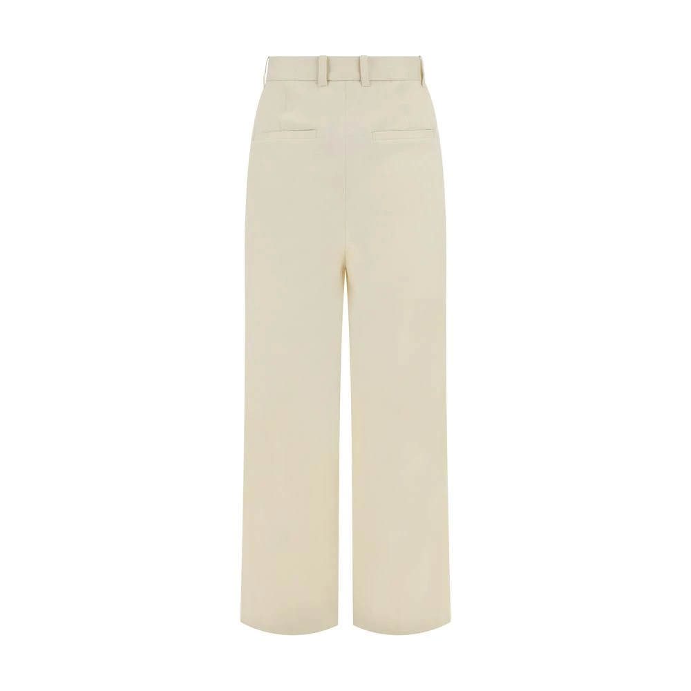 Loulou Studio Katoenen broek met voor sluiting White Dames