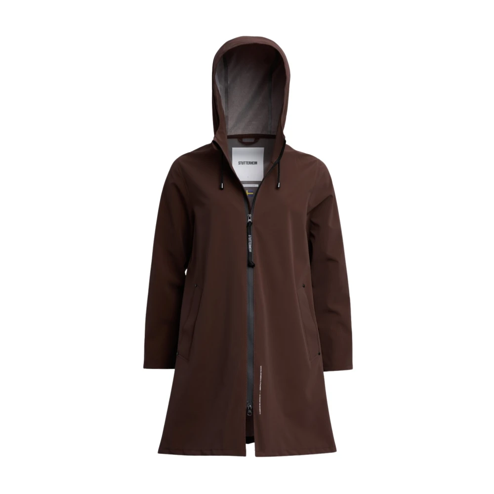 Stutterheim Lichtgewicht Matte Rits Regenjas Brown Dames