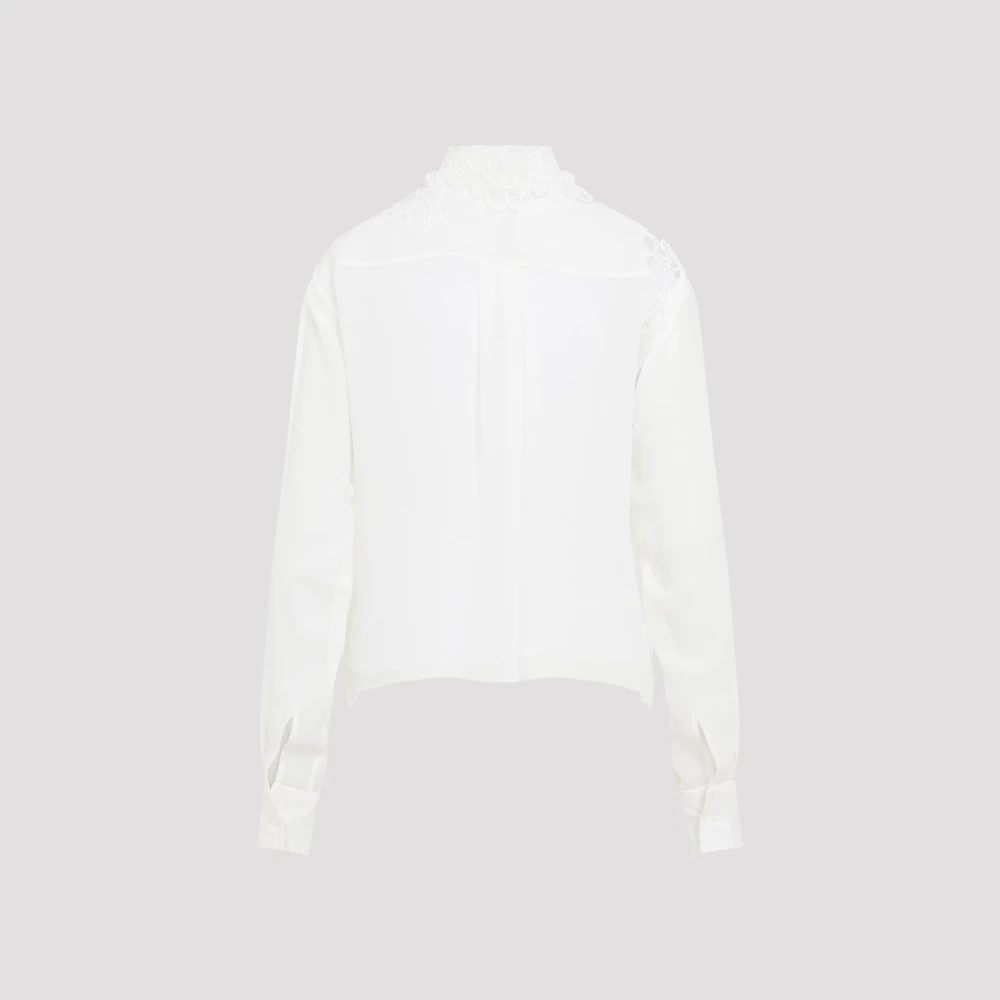 Ermanno Scervino Witte Zijden Overhemd Elegante Stijl White Dames