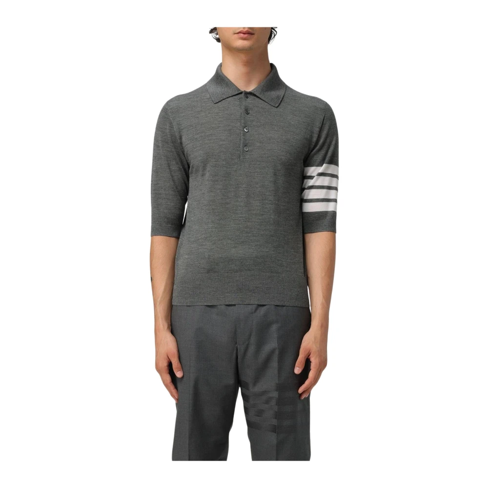 Thom Browne Men's Gray Classic Polo Shirt